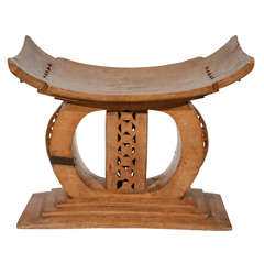 Vintage Hand Carved Ashanti Stool