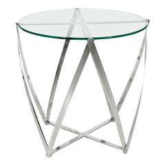 Aluminum and Glass Occasional Table by John Vesey