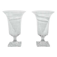 Pair of Crystal Urns by Steuben