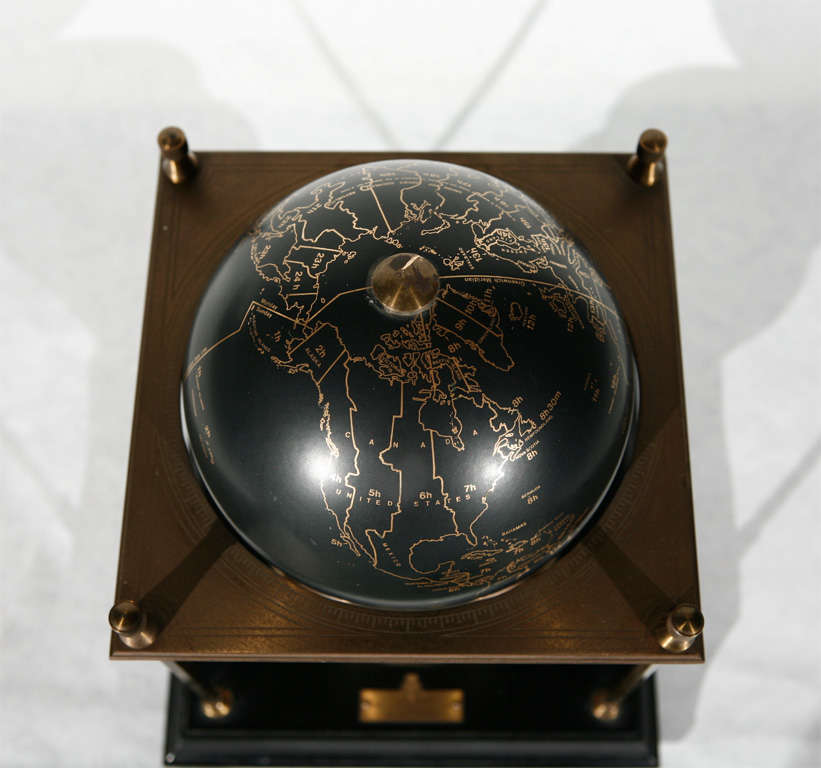 Ebonized World Clock for The London Royal Geographic Society