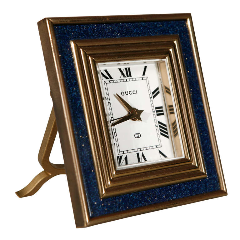 Vintage 8 Day Desk Clock by Gucci at 1stDibs gucci table clock, gucci