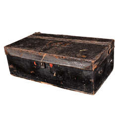 Antique Swedish Leather Trunk