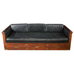 Rosewood Leather Sofa