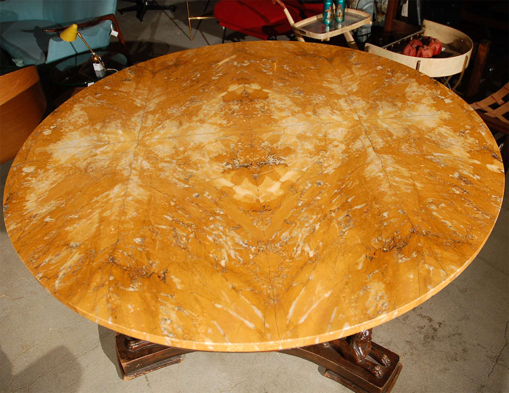 Italian Neoclassical Round Table In Fair Condition In Los Angeles, CA