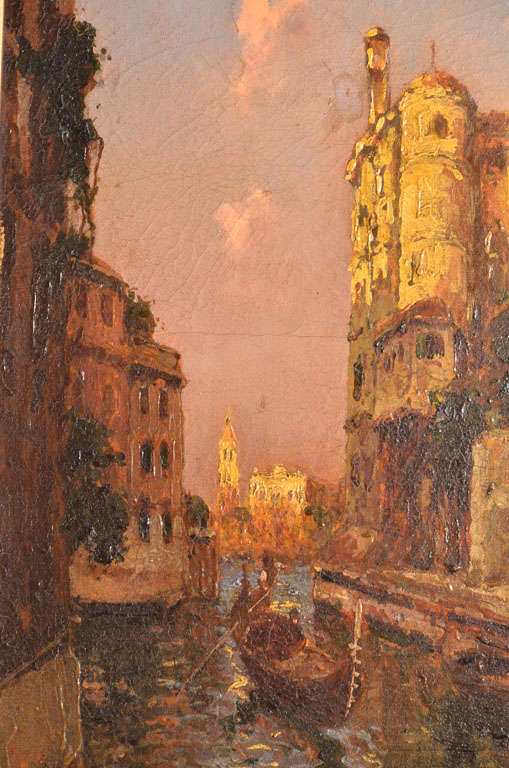 Venetian Canal Scene by Albert Ferdinand Duprat  (1882-1974) In Good Condition In Dallas, TX