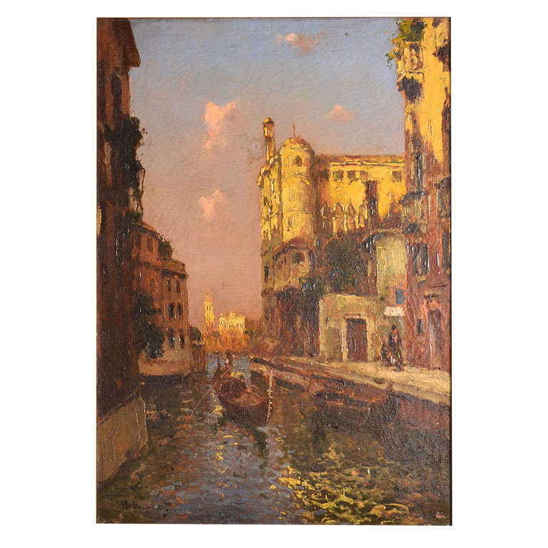 Venetian Canal Scene by Albert Ferdinand Duprat  (1882-1974)