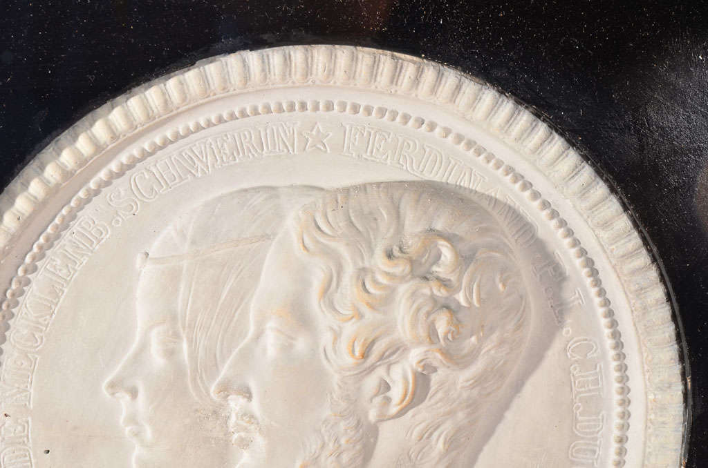19th Century Plaster Relief Medallion by Jean J. Barre In Good Condition In Dallas, TX