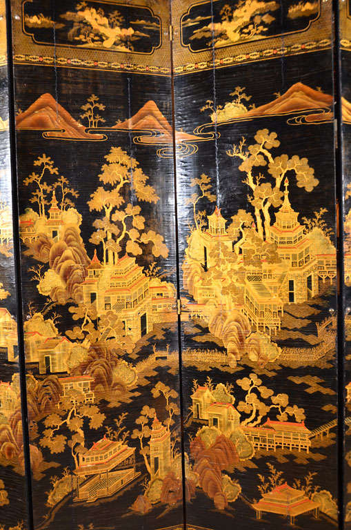 Large Chinese Eight Panel Screen 1