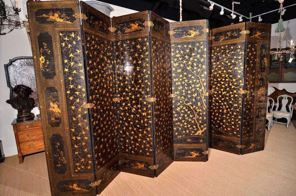 Large Chinese Eight Panel Screen 4