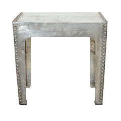 French Industrial Riveted Steel Table