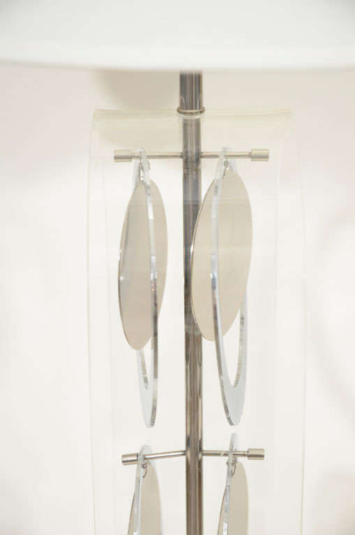 20th Century Pair of Chrome and Acrylic Lamps by Laurel
