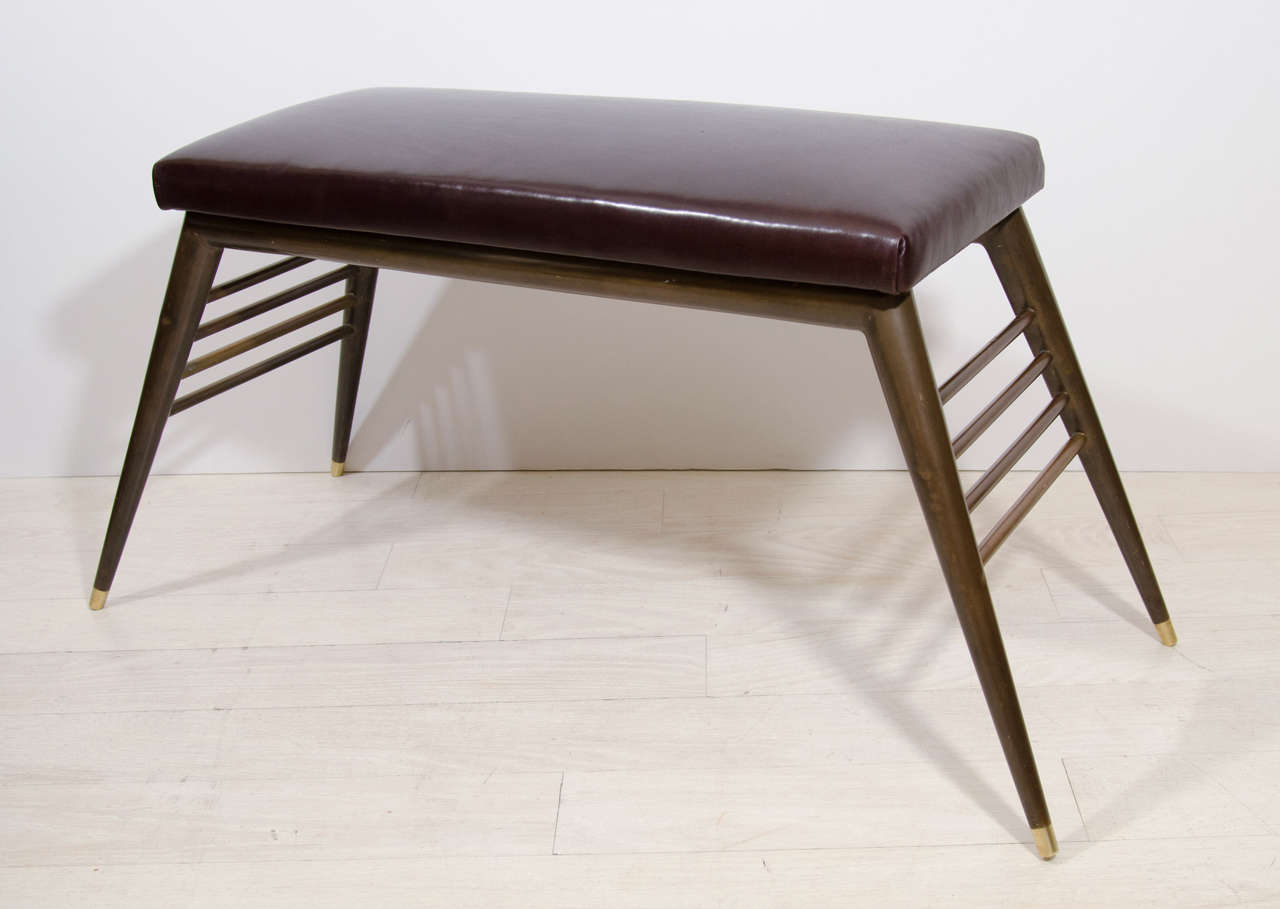 Brass Bench with Angled Legs