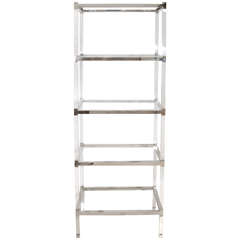 Lucite and Nickel Etagere