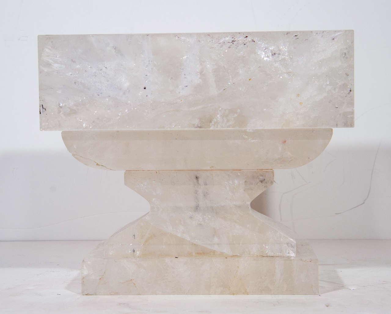 Art déco Grand centre de table en cristal de roche de style Art Déco en vente