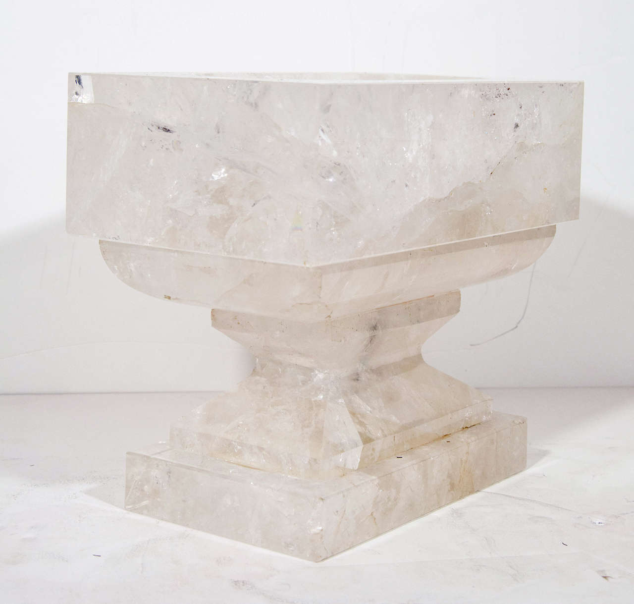 Contemporary Large Art Deco Style Rock Crystal Centerpiece For Sale