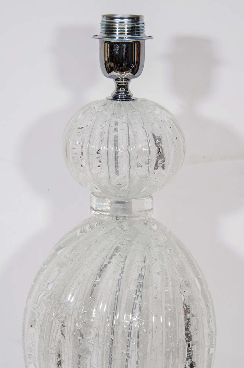 A Pair of Murano Glass Lamps In Excellent Condition In New York, NY