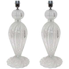 A Pair of Murano Glass Lamps