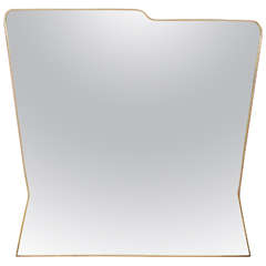 Made to Order Italian Modernist Style Brass Framed Mirror