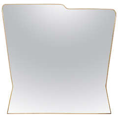 Made to Order Italian Modernist Style Brass Framed Mirror 5