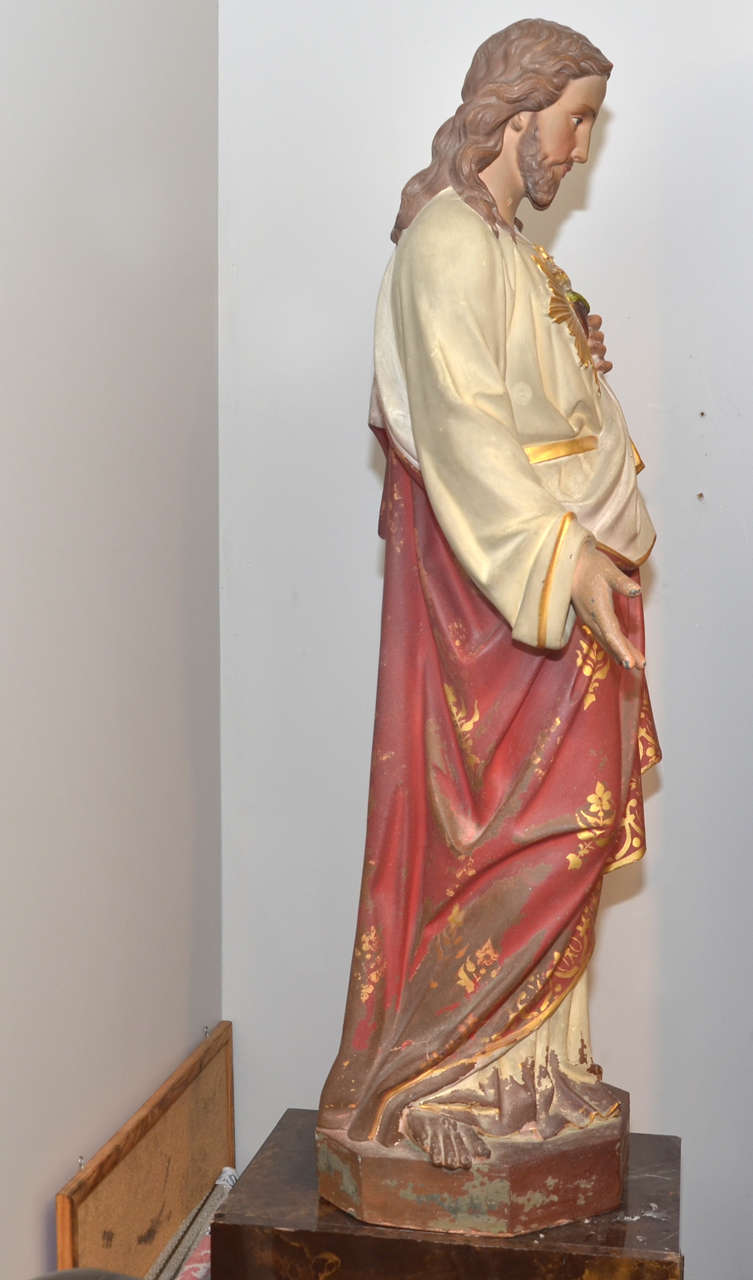Plaster Late 19th Century Christ Statue For Sale