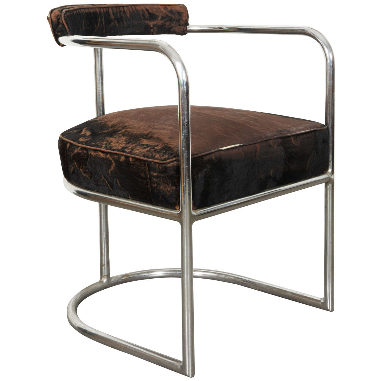 20th Century Georges "Djo" Bourgeois Chair in velvet and metal For Sale