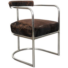 20th Century Georges "Djo" Bourgeois Chair in velvet and metal