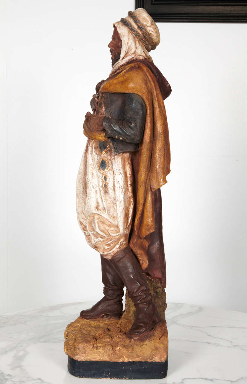 Terrakotta-Figur „Chef Kabyle“ von Joseph Le Guluche, Frankreich, 19. Jahrhundert im Angebot 5