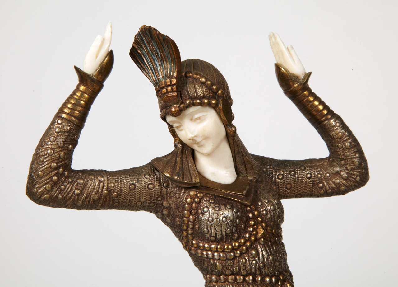 20th Century 1925 Demetre Chiparus Bronze and Ivory Sculpture, 