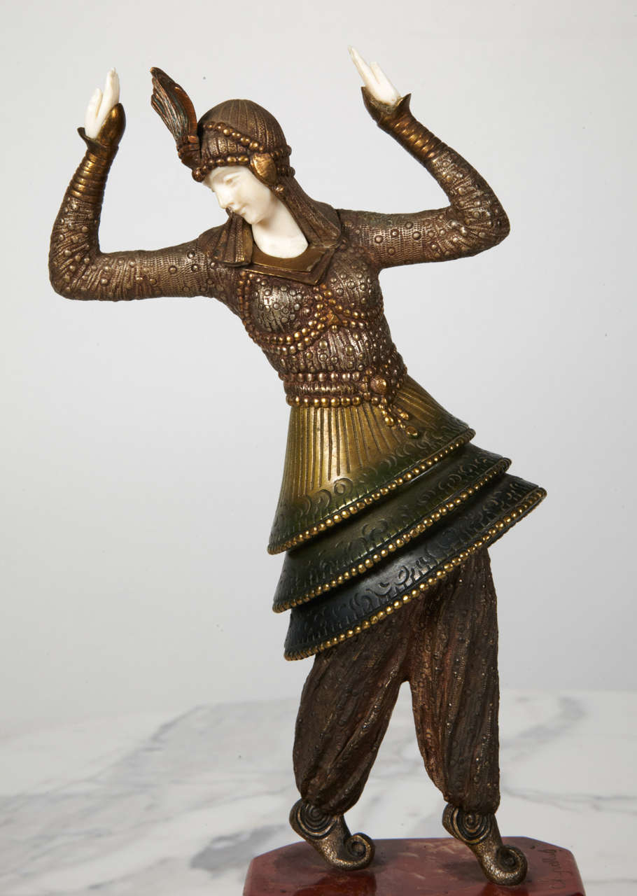 1925 Demetre Chiparus Bronze and Ivory Sculpture, 