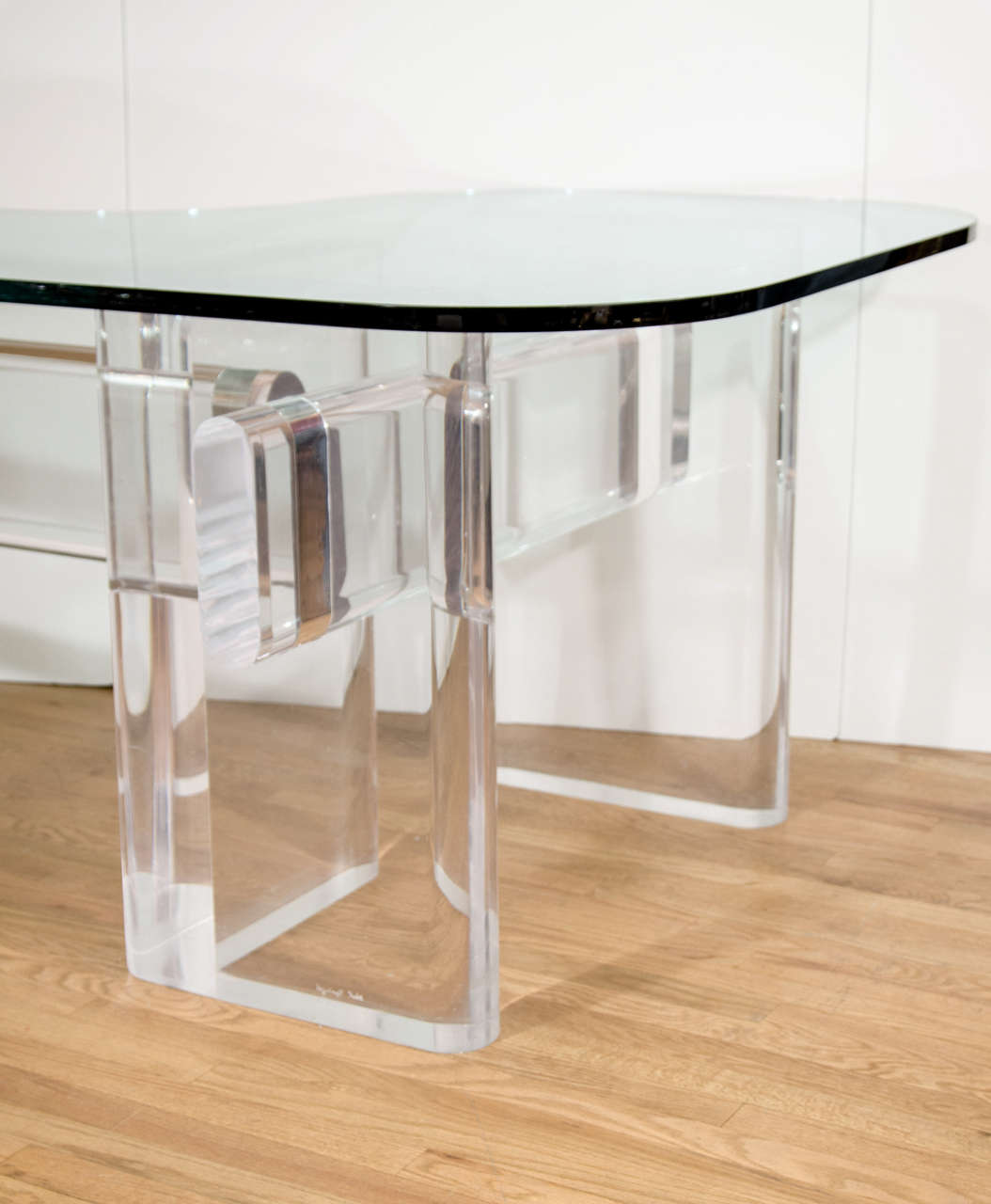 l shaped glass desk