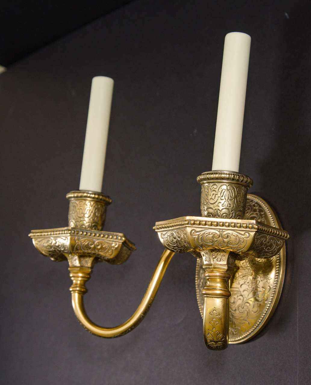Gilt Bronze Two Light Sconces By E. F. Caldwell For Sale 2
