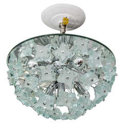 Vintage Fontana Arte Ceiling Mounted Chandelier