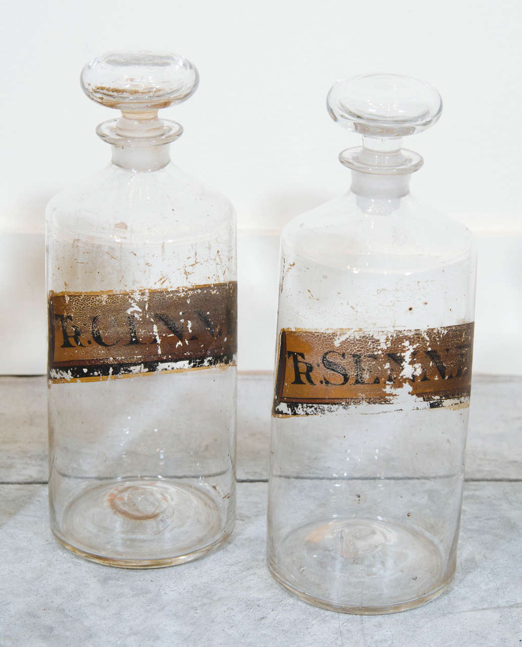 19th Century Handblown Pharmacy Bottles In Fair Condition For Sale In New York, NY