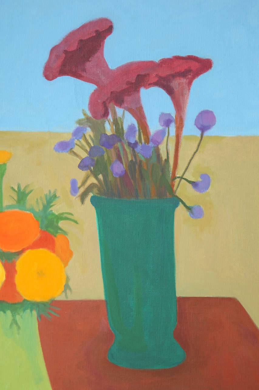 20th Century Aspects of Flowers Oil on Canvas by Rebecca Cooperman For Sale