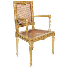 19th Century Very Elegant Gilded Armchair