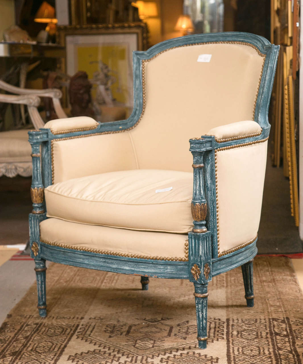 Pair of Fine Quality Louis XVI Style Bergere Chairs by Maison Jansen  In Good Condition In Stamford, CT