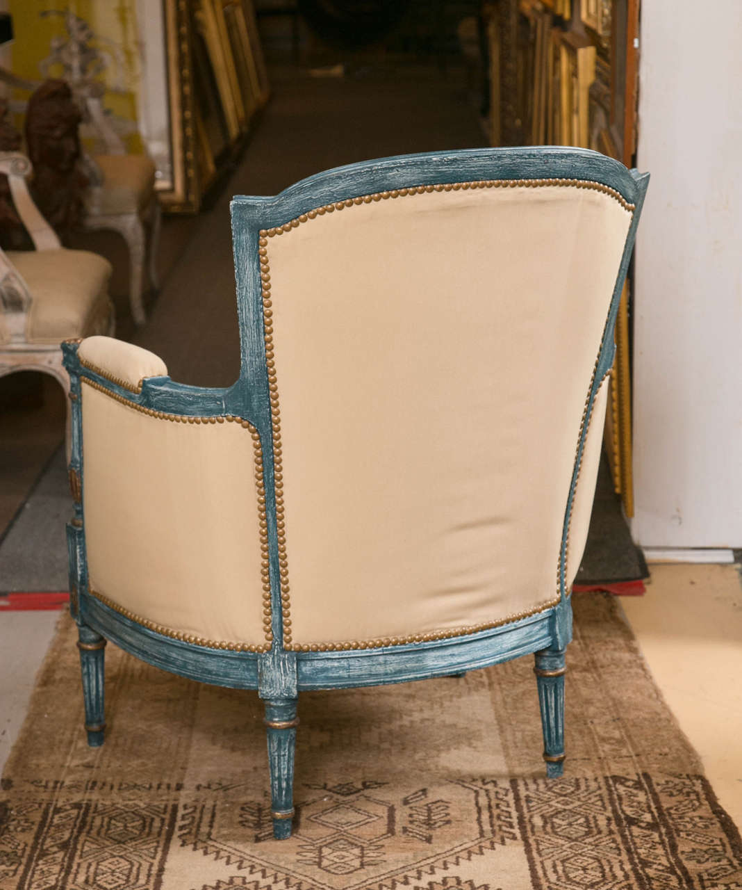 Pair of Fine Quality Louis XVI Style Bergere Chairs by Maison Jansen  2