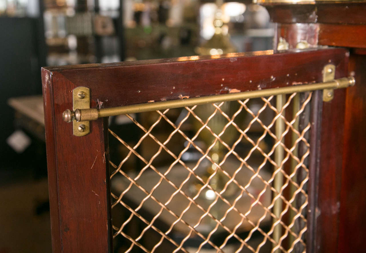 Mid-20th Century Mahogany Storage Chest Attributed to Maison Jansen with Galleried Marble Top