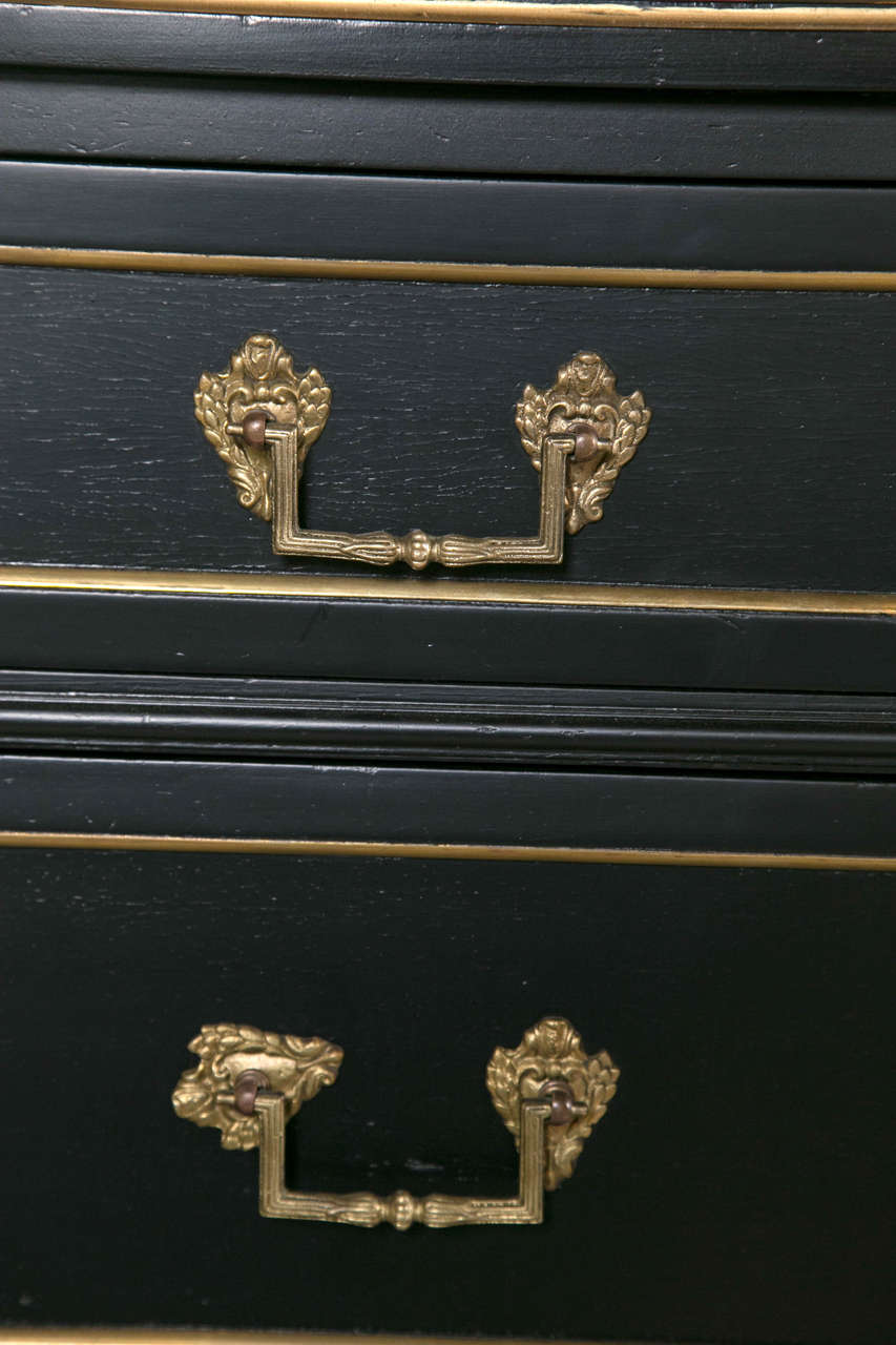 20th Century Ebonized High Chest Dresser Louis XVI Style Attributed to Maison Jansen