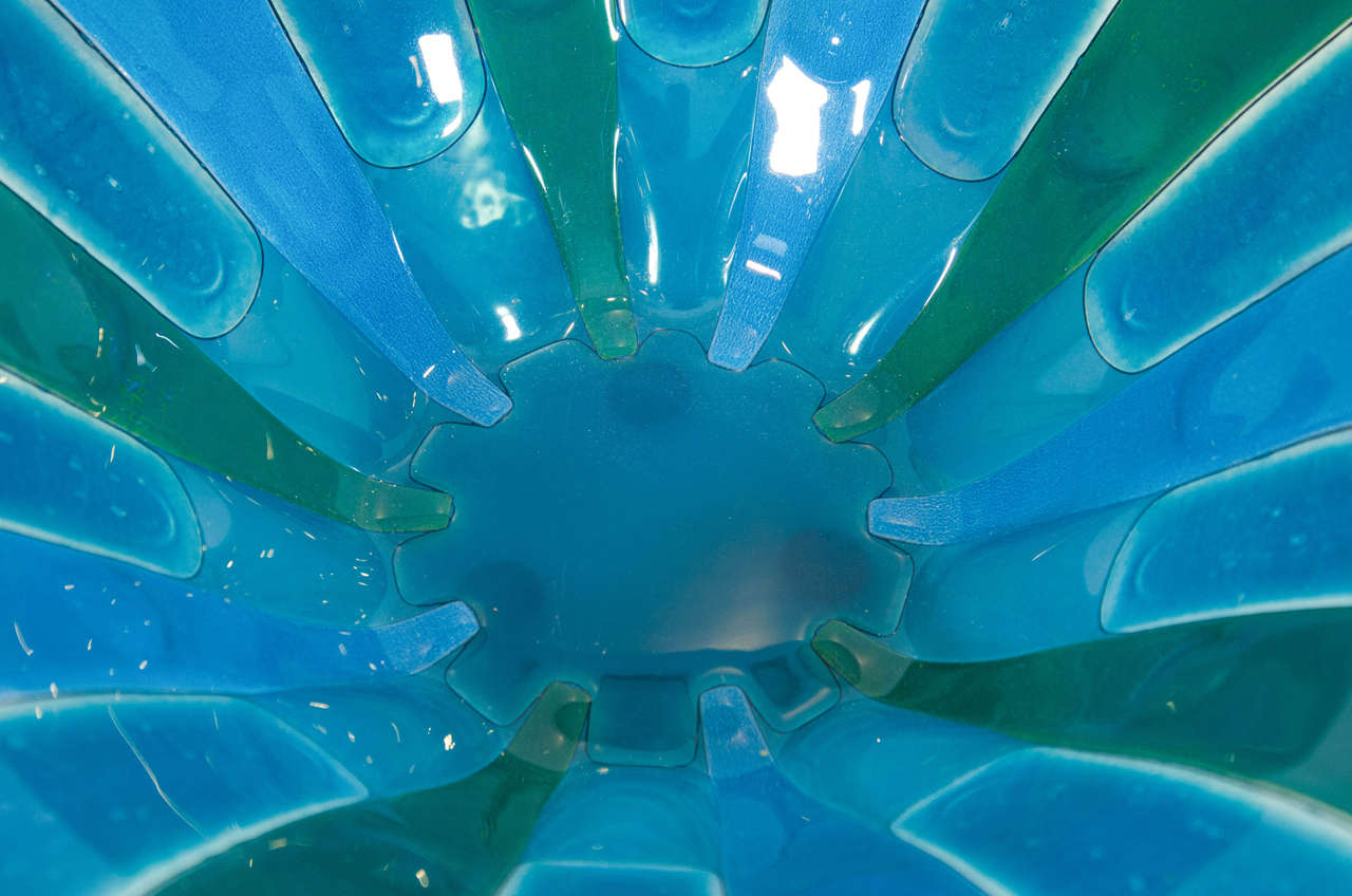 American Very Large Fused Glass Bowl by Michael and Frances Higgins