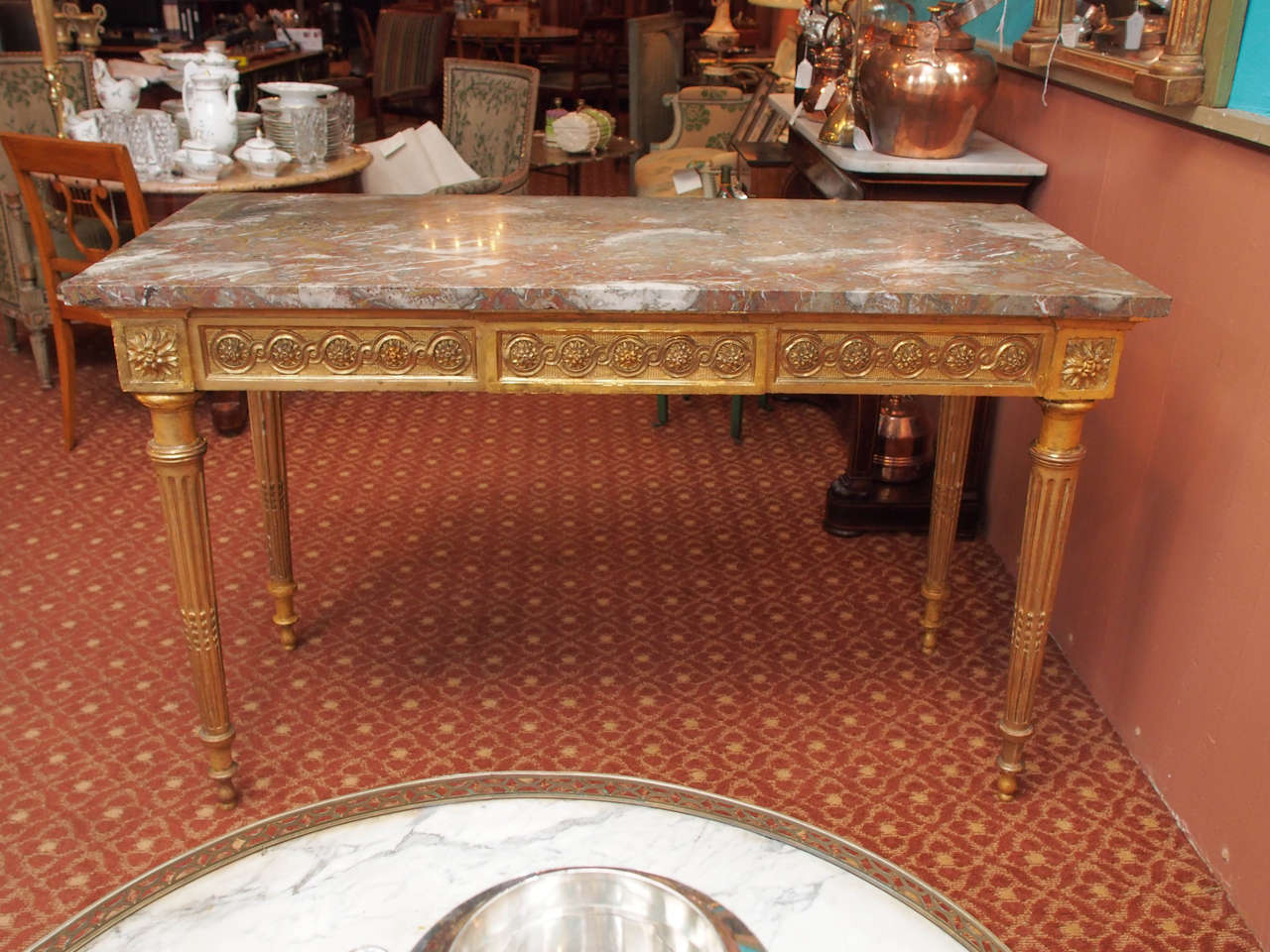 Very Grand French Louis XVI Period Carved and Gilded Console