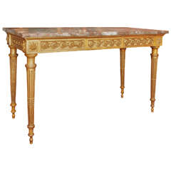 Very Grand French Louis XVI Period Carved and Gilded Console