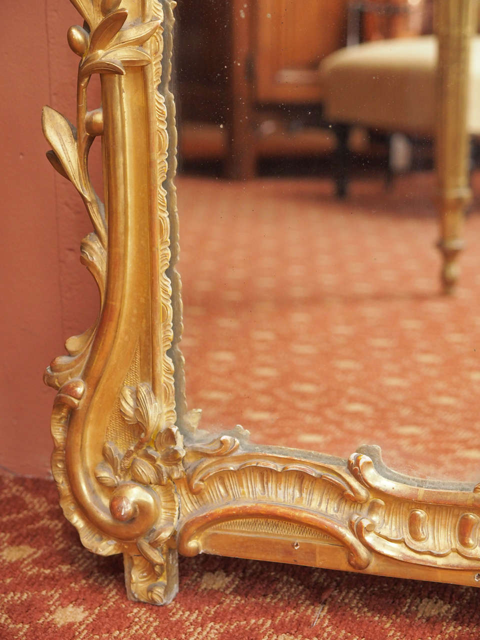 Giltwood Unusual 18th Century French Carved and Gilded Mirror