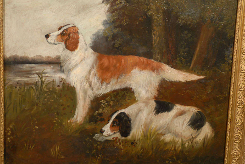 19th Century Pair of English Sporting Dog Paintings