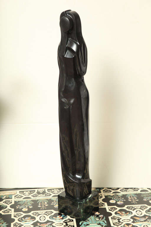 Abstract Cubist Marble Sculpture of a Standing Nude In Good Condition For Sale In New York, NY