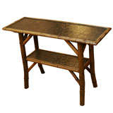 19th Century Faux Bamboo Two Tier Table