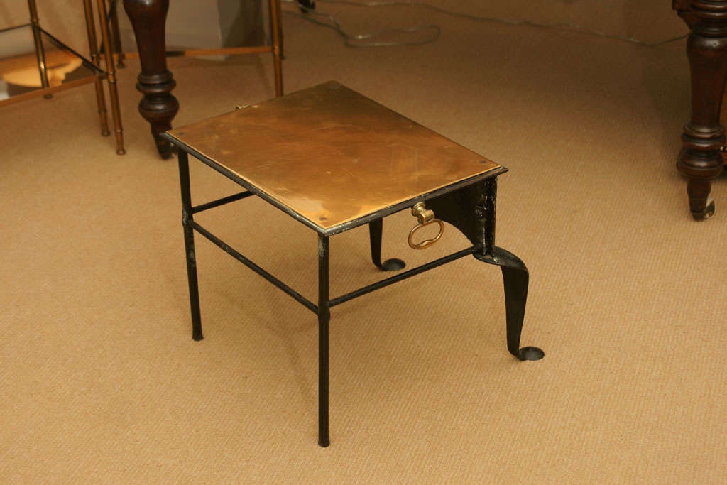 19th Century Brass Footman/Side Table 1