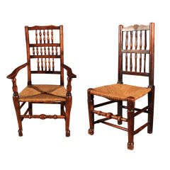 Set of Eight English Country Chairs