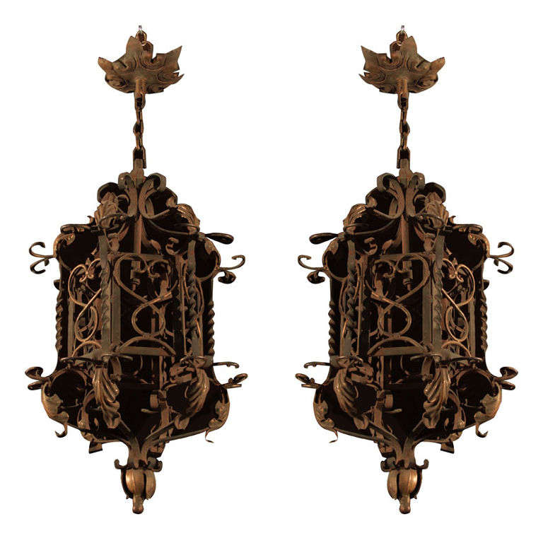 Pair of Napoleon III Style Lanterns For Sale