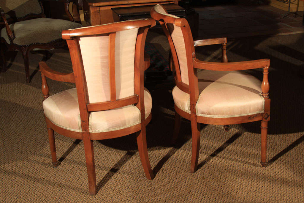 Pair of Directoire Style Fauteuil Chairs For Sale 3